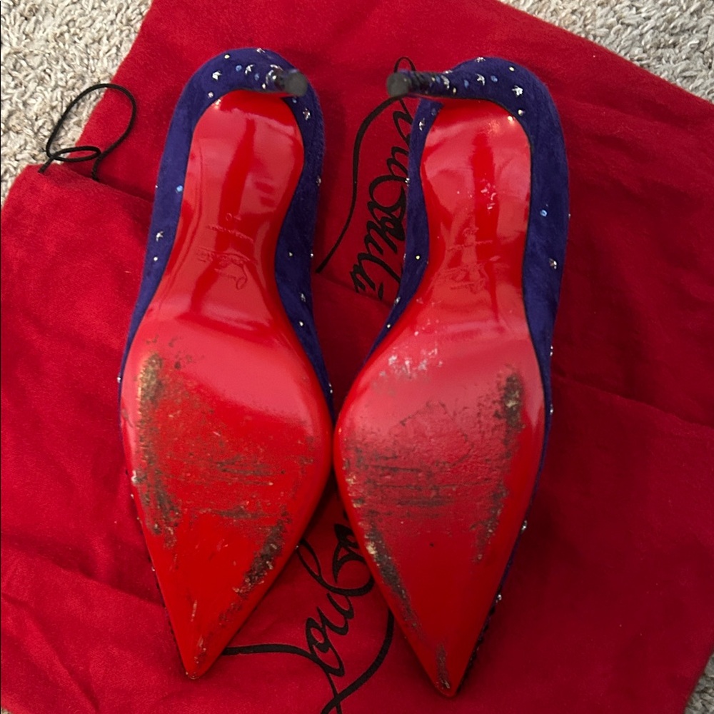 Christian Louboutin Blue Heels with Star Details - Picture 6 of 6